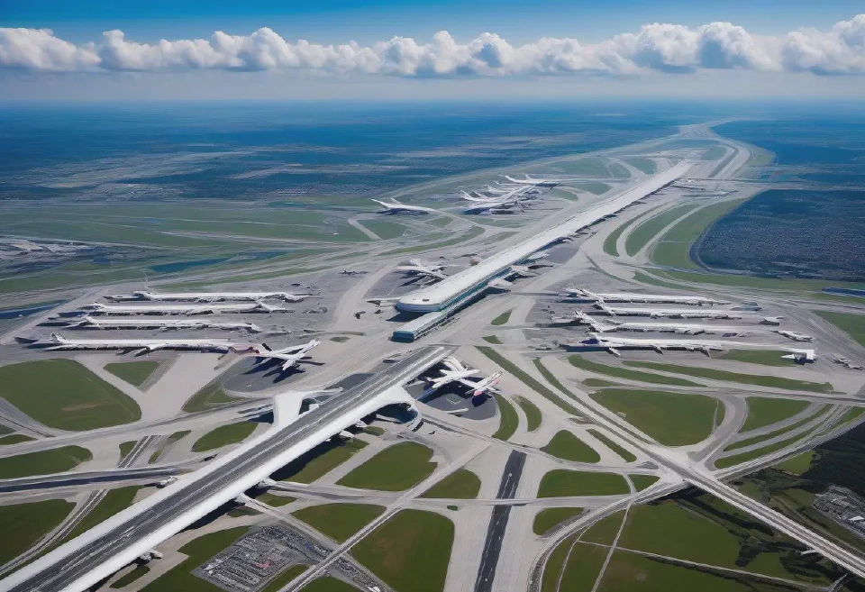 Users can create images showing aerial views of airports for better planning and analysis.