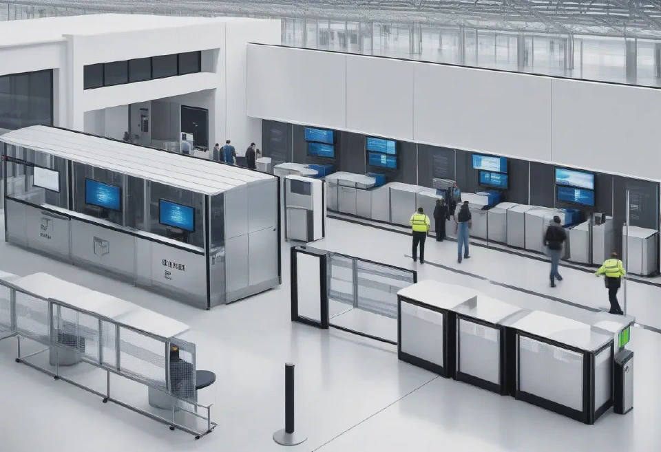 Users can create images to design and optimize airport security layouts for enhanced safety.