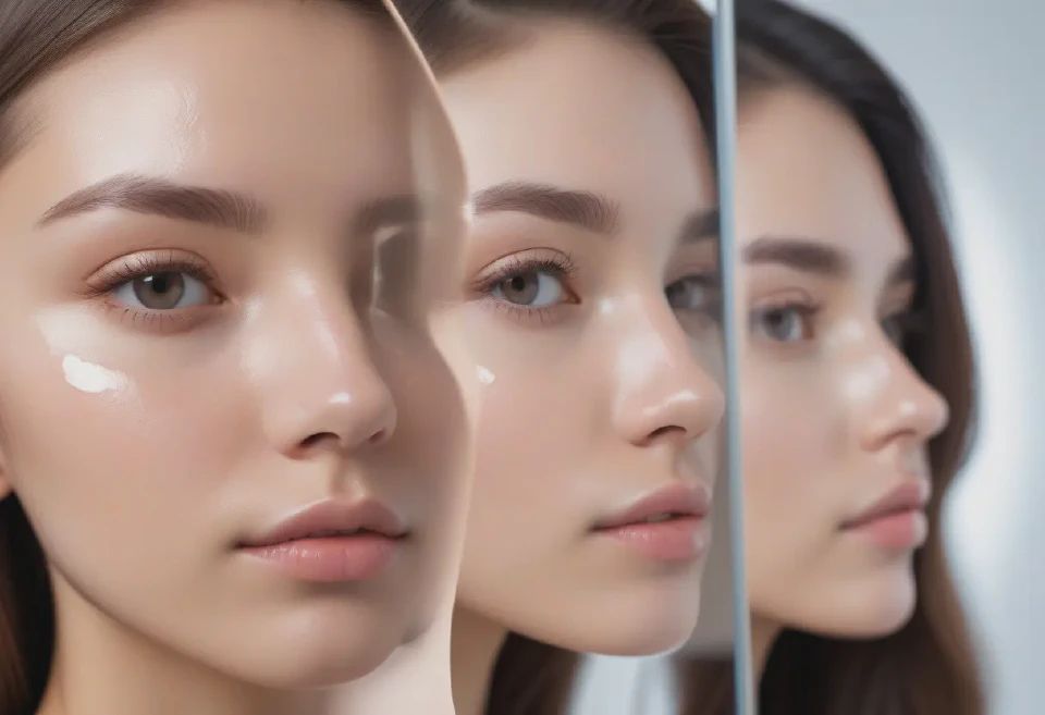 Users can generate images to visualize how personalized skincare regimens would benefit their skin over time.