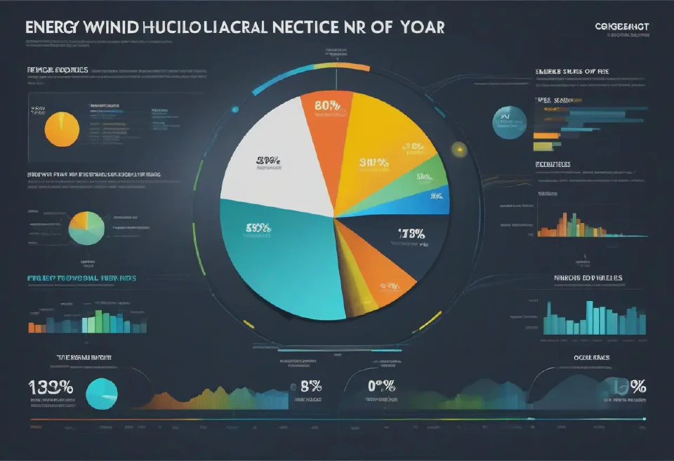 Produce visual elements for reports summarizing energy usage, costs, and savings over a year.