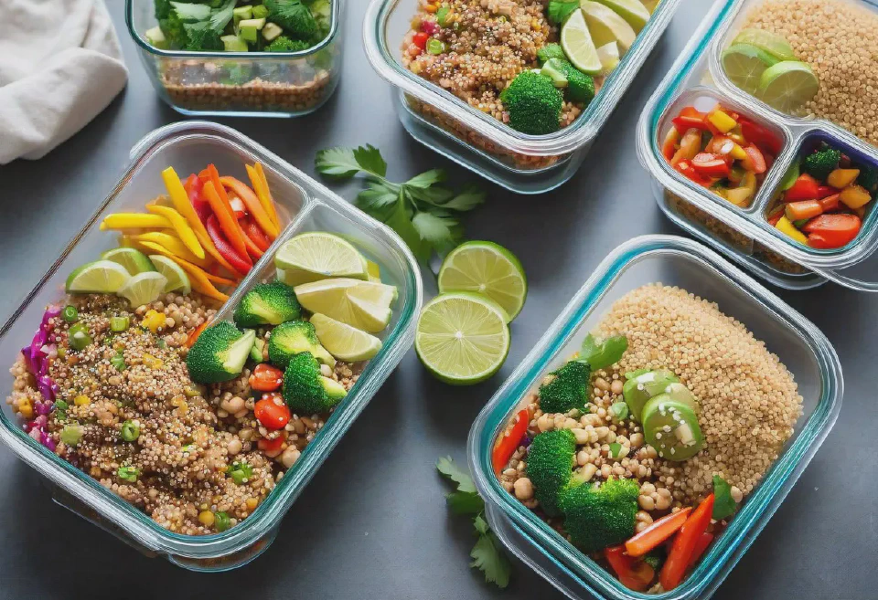 Generate images of healthy meal prep ideas for fitness enthusiasts.