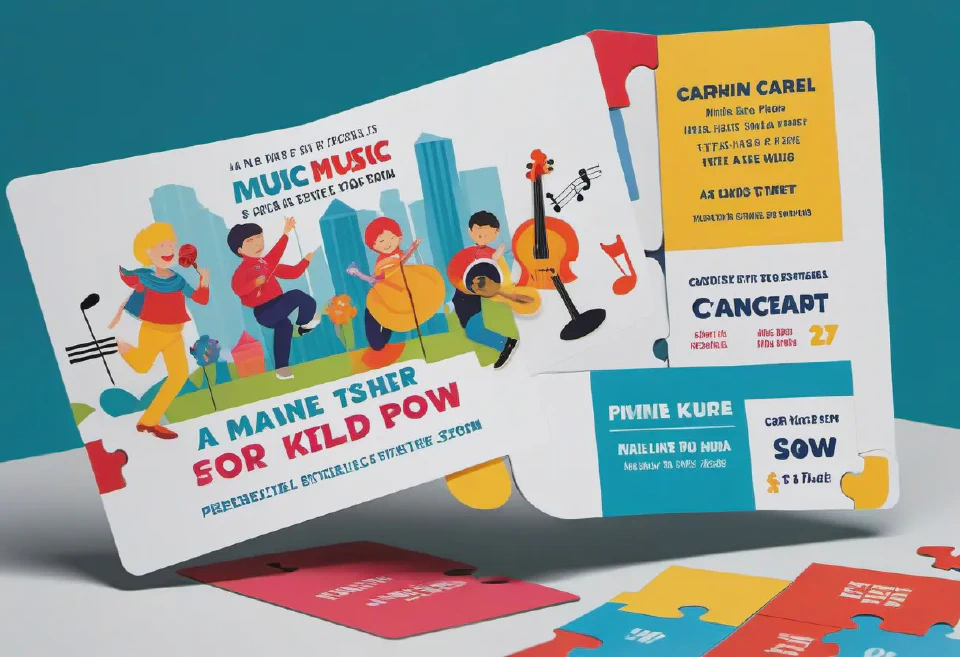 Design unique and attractive concert tickets for music events.