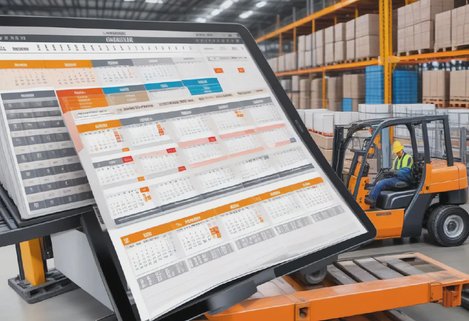 Generate visuals for equipment maintenance schedules and procedures to ensure smooth operations in the supply chain.