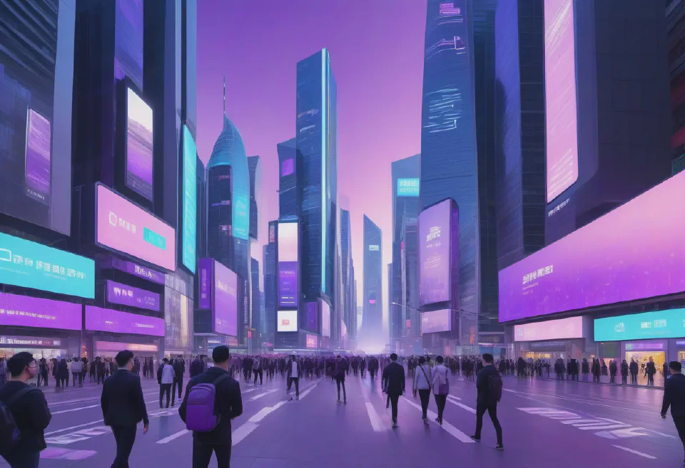 Generate images of futuristic virtual reality cities, skyscrapers, and urban environments for immersive VR experiences.